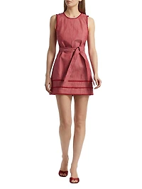 Mindie Cotton Denim Tie-Waist Minidress