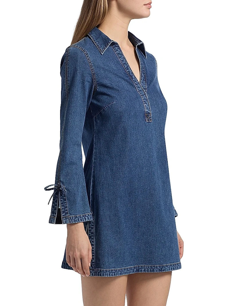 Aster Denim V-Neck Minidress