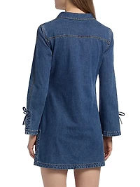Aster Denim V-Neck Minidress
