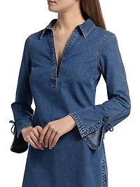 Aster Denim V-Neck Minidress