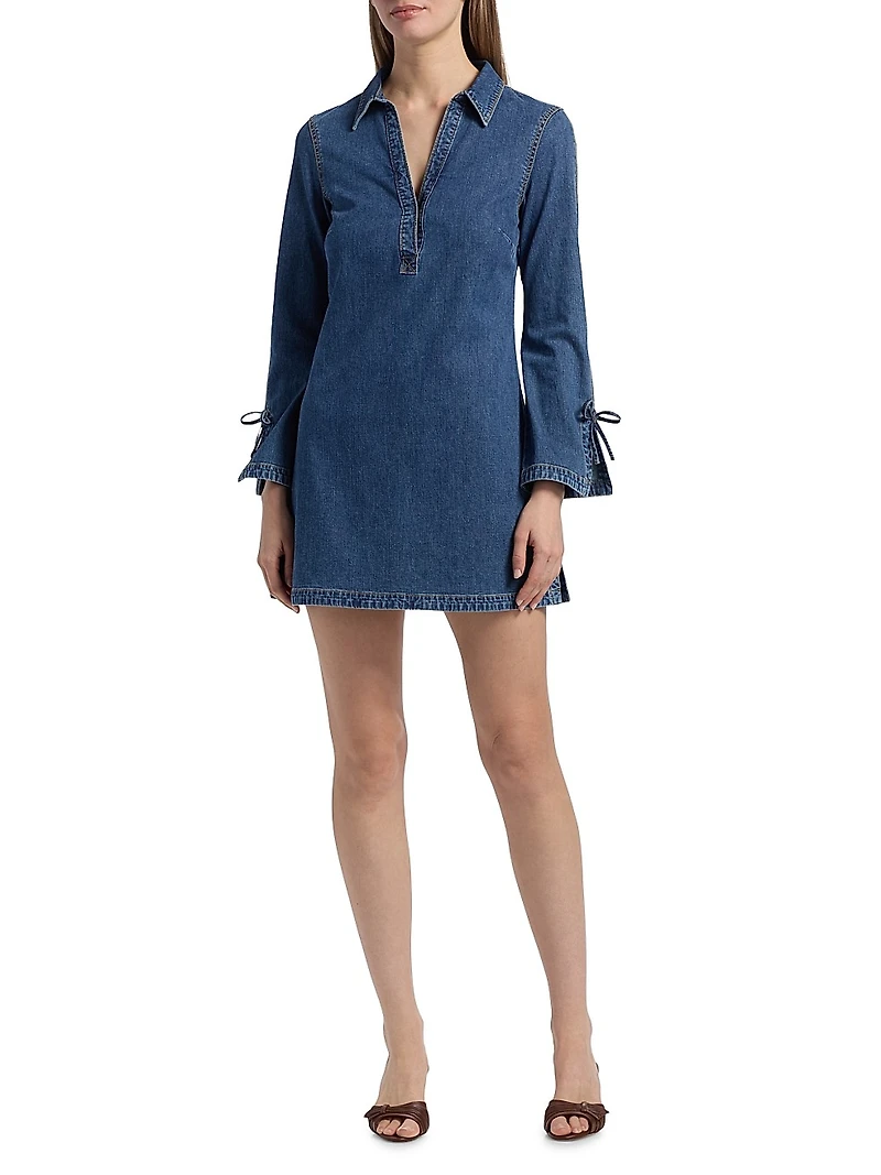 Aster Denim V-Neck Minidress