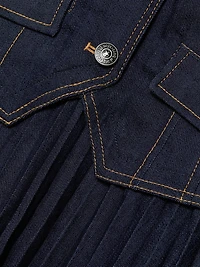 Esther Denim Pleated Midi-Dress