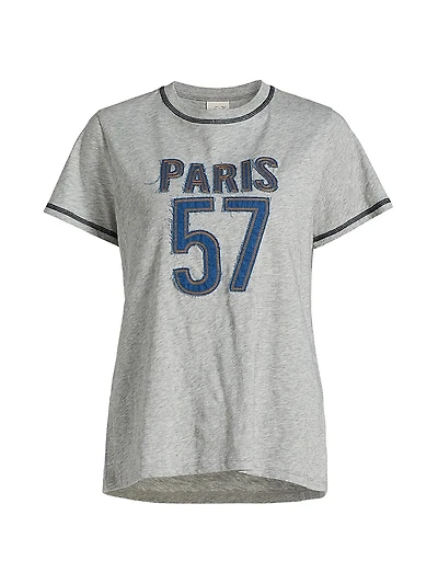 Trapunto Heathered Cotton T-Shirt