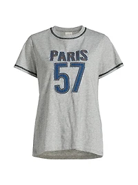 Trapunto Heathered Cotton T-Shirt