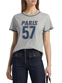 Trapunto Heathered Cotton T-Shirt