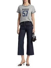 Trapunto Heathered Cotton T-Shirt