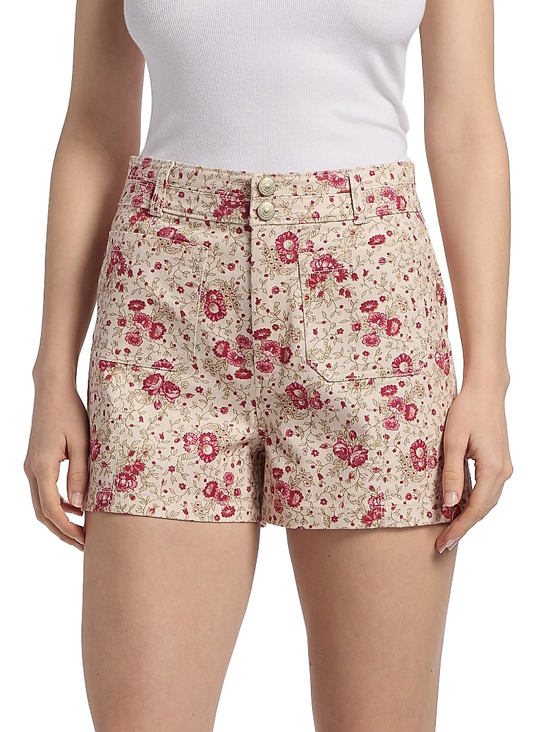 Dorothea Floral Cotton-Blend Shorts