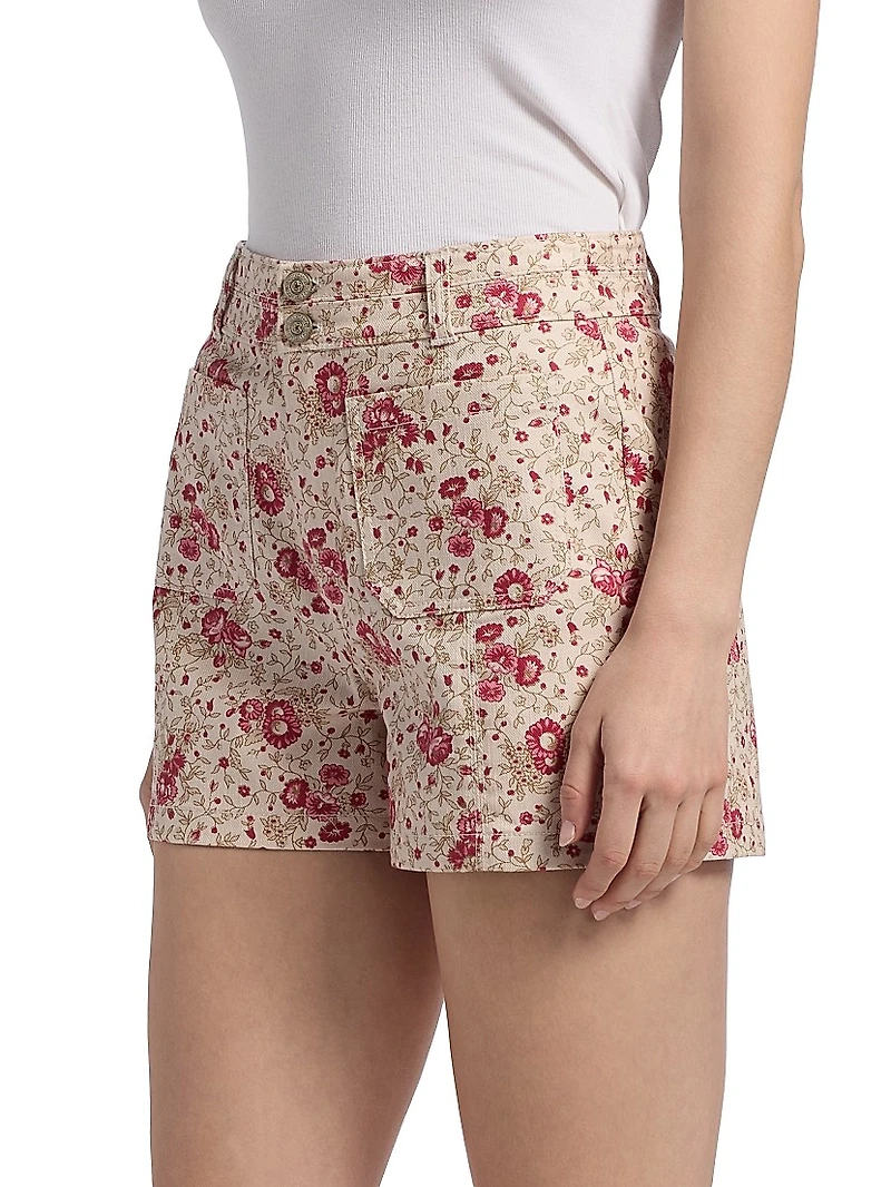 Dorothea Floral Cotton-Blend Shorts
