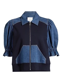 Susan Two-Tone Cotton-Blend Jacket