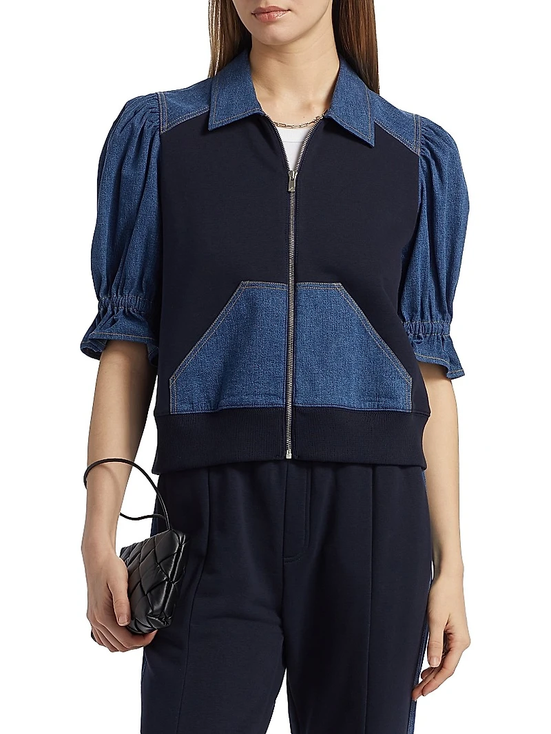 Susan Two-Tone Cotton-Blend Jacket