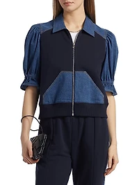 Susan Two-Tone Cotton-Blend Jacket