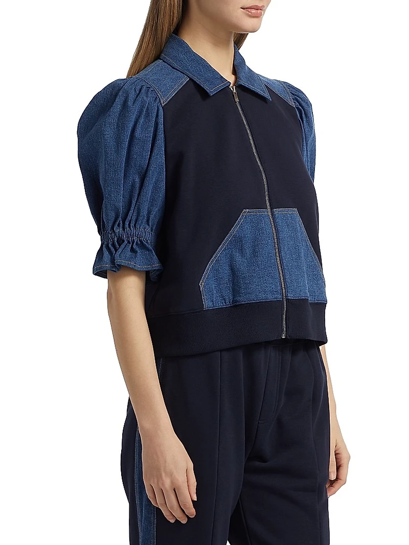 Susan Two-Tone Cotton-Blend Jacket