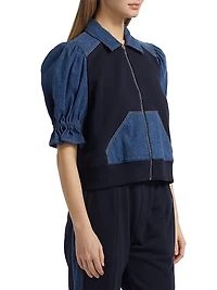 Susan Two-Tone Cotton-Blend Jacket