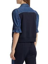 Susan Two-Tone Cotton-Blend Jacket