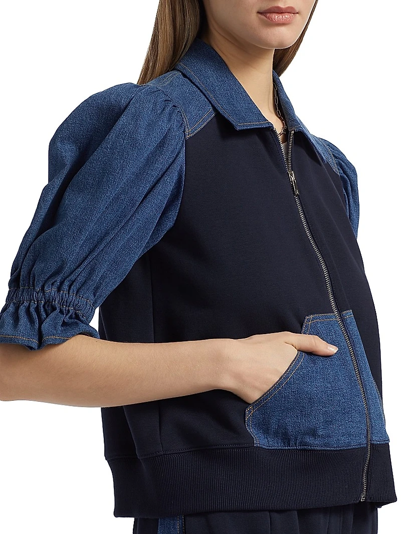 Susan Two-Tone Cotton-Blend Jacket