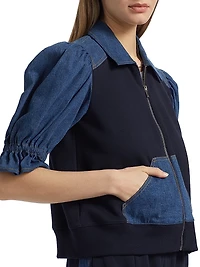 Susan Two-Tone Cotton-Blend Jacket