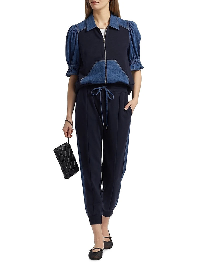 Susan Two-Tone Cotton-Blend Jacket