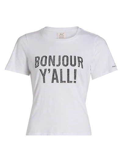 Heatset Bonjour Y'all Graphic Cotton T-Shirt
