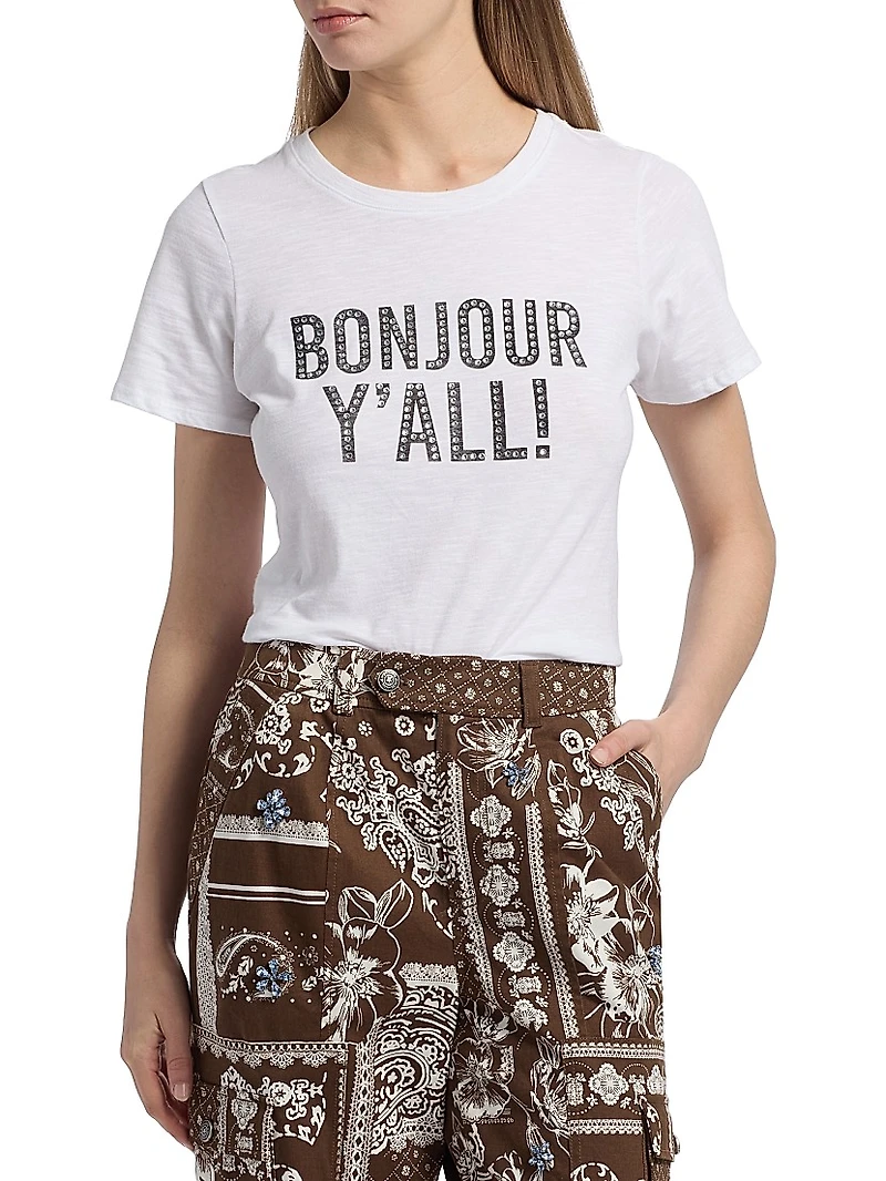 Heatset Bonjour Y'all Graphic Cotton T-Shirt