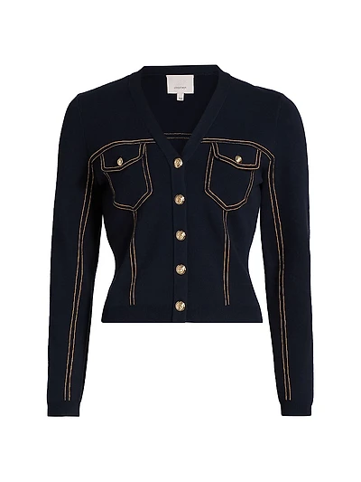 Elisha Contrast Piped Cardigan