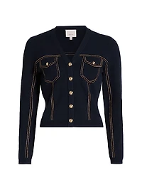 Elisha Contrast Piped Cardigan