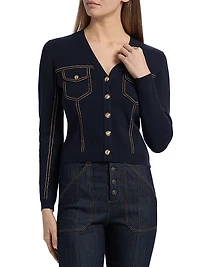 Elisha Contrast Piped Cardigan