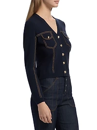 Elisha Contrast Piped Cardigan