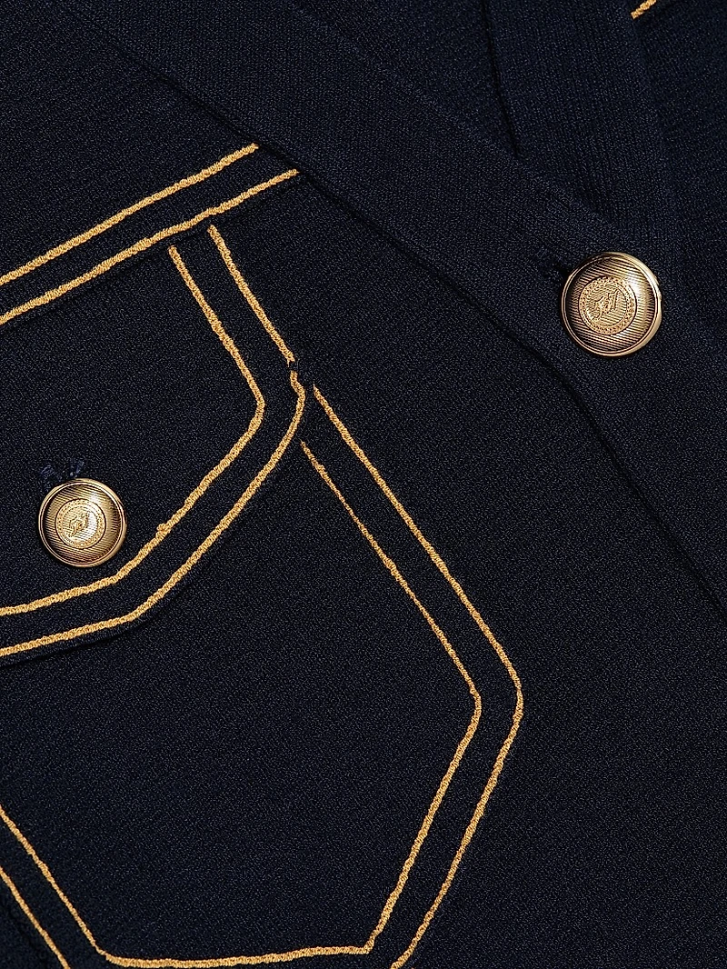Elisha Contrast Piped Cardigan