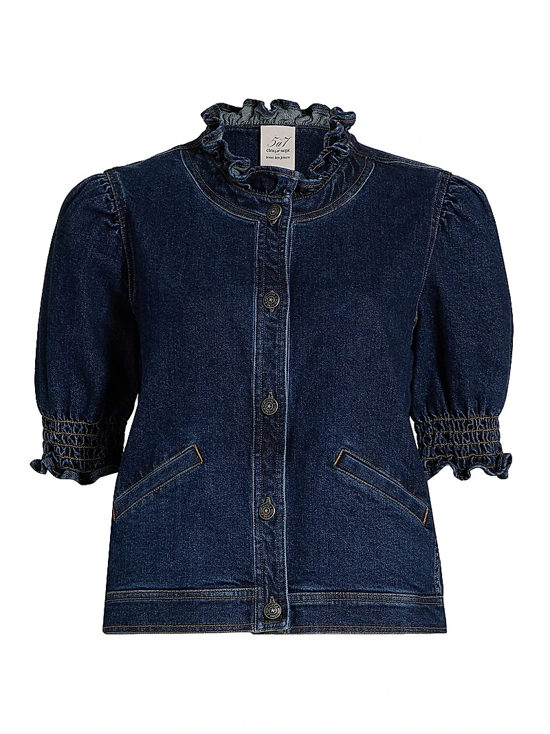 Quincy Denim Puff-Sleeve Jacket