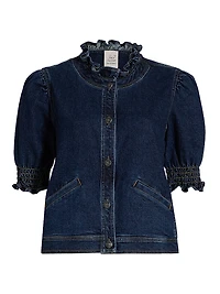 Quincy Denim Puff-Sleeve Jacket