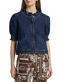 Quincy Denim Puff-Sleeve Jacket