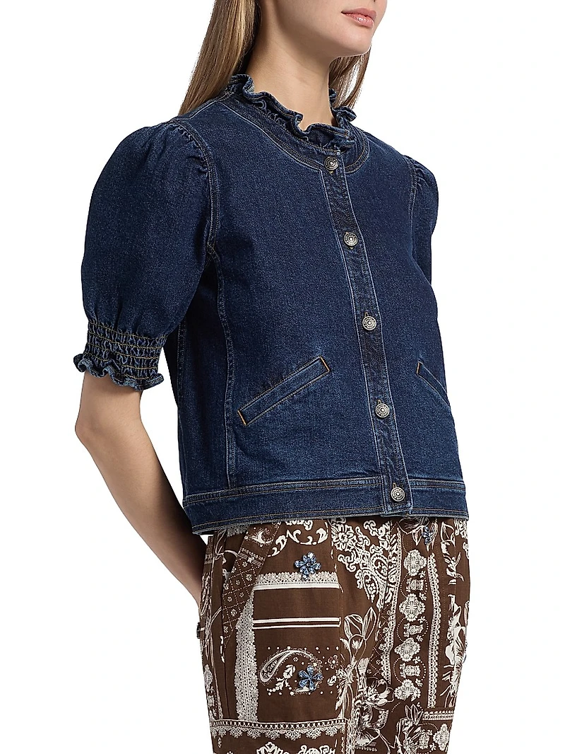 Quincy Denim Puff-Sleeve Jacket