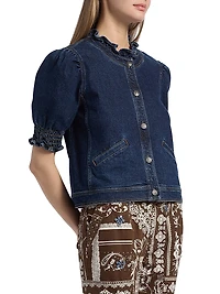 Quincy Denim Puff-Sleeve Jacket