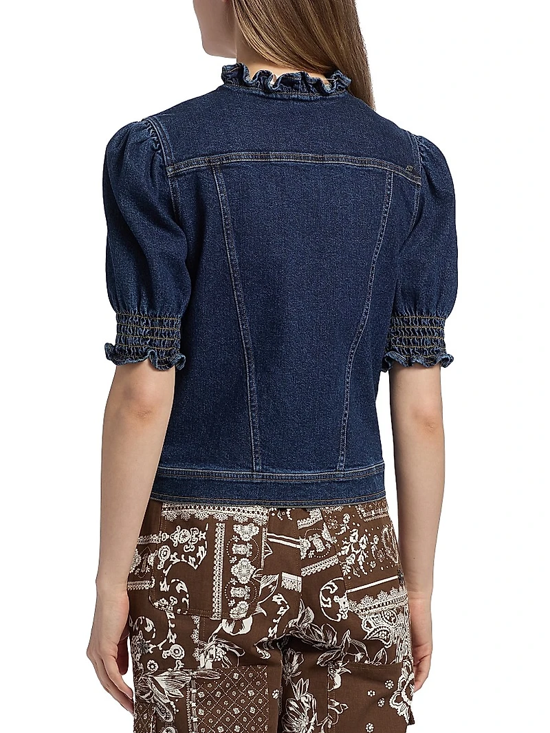 Quincy Denim Puff-Sleeve Jacket