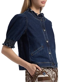 Quincy Denim Puff-Sleeve Jacket