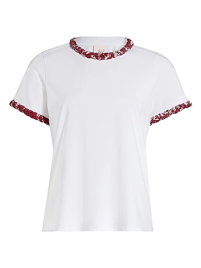 Bandana-Braided Stretch-Cotton T-Shirt