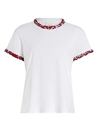 Bandana-Braided Stretch-Cotton T-Shirt