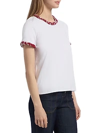 Bandana-Braided Stretch-Cotton T-Shirt