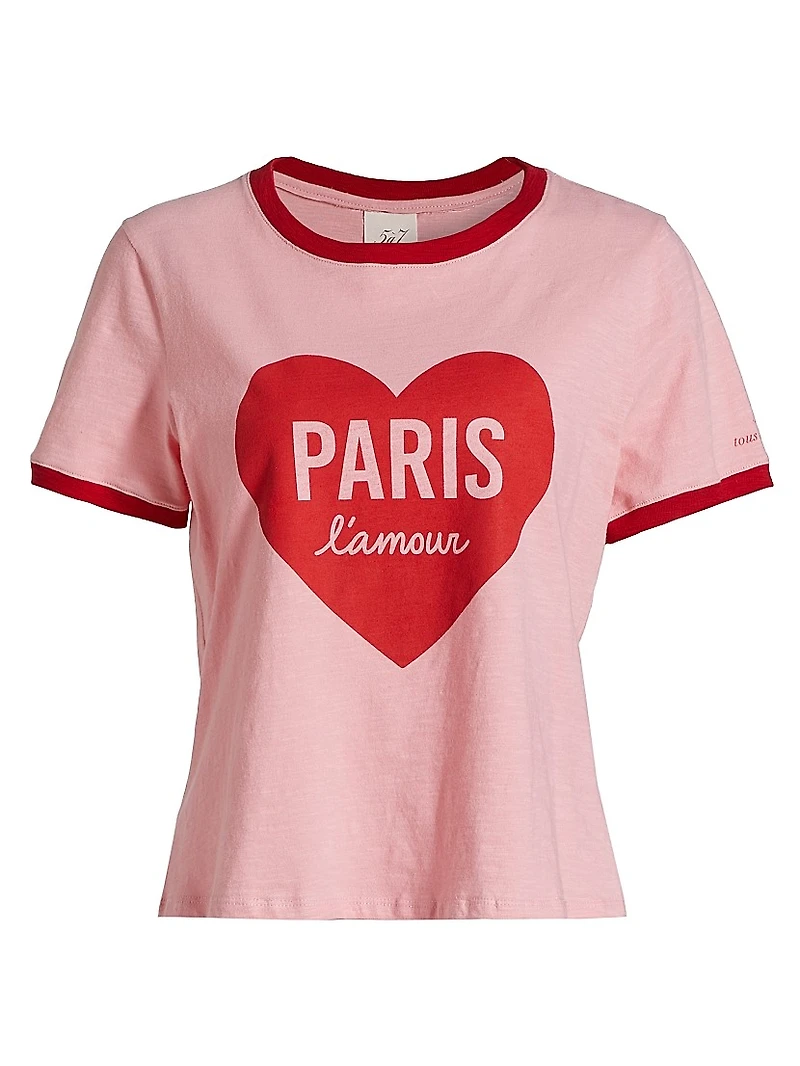 Graphic Cotton Shrunken Ringer T-Shirt