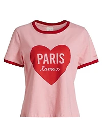 Graphic Cotton Shrunken Ringer T-Shirt