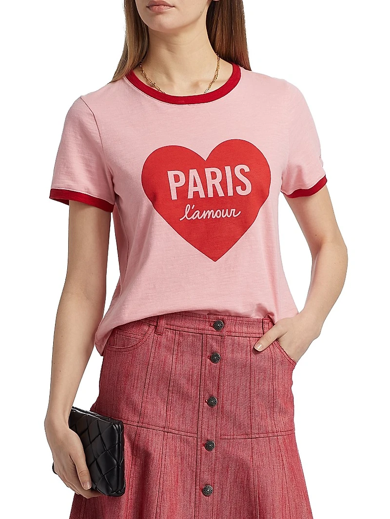 Graphic Cotton Shrunken Ringer T-Shirt