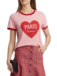 Graphic Cotton Shrunken Ringer T-Shirt