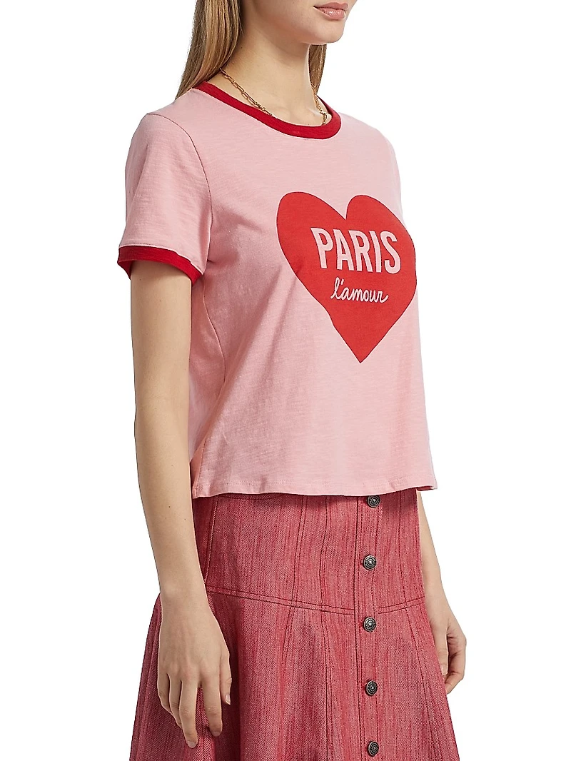 Graphic Cotton Shrunken Ringer T-Shirt