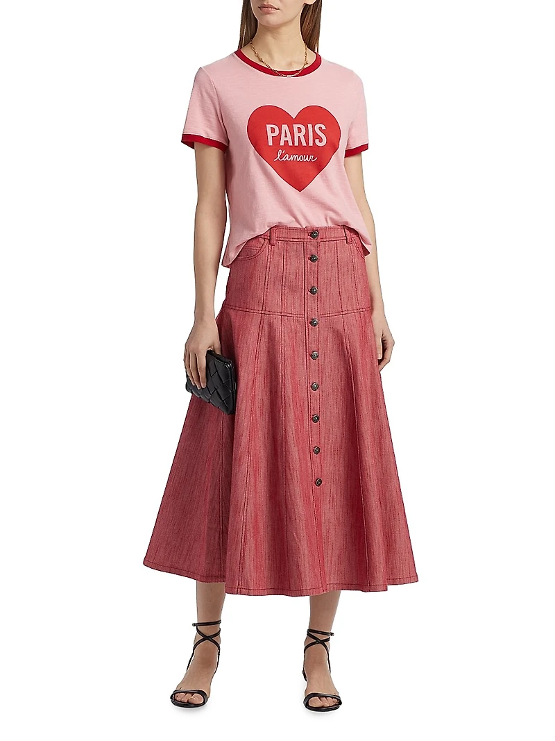 Graphic Cotton Shrunken Ringer T-Shirt