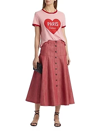 Graphic Cotton Shrunken Ringer T-Shirt