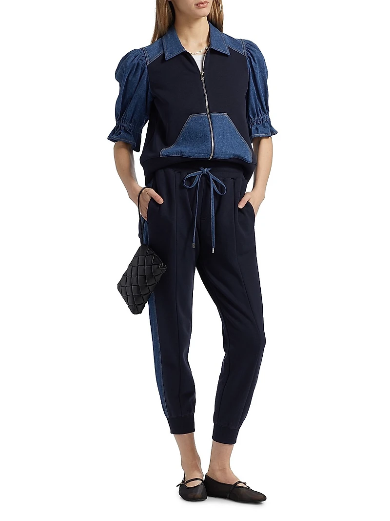 Susan Cotton-Blend Crop Joggers