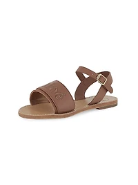 Little Girl's & Logo Leather Sandals