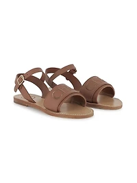 Little Girl's & Logo Leather Sandals