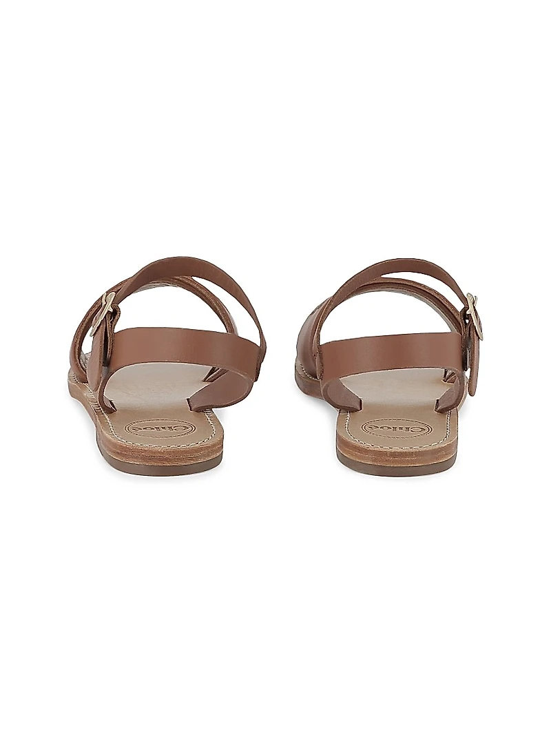 Little Girl's & Logo Leather Sandals
