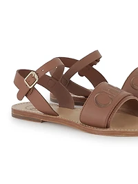 Little Girl's & Logo Leather Sandals